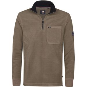 Petrol Industries Sweatshirt ritssluitingbruin, Effen