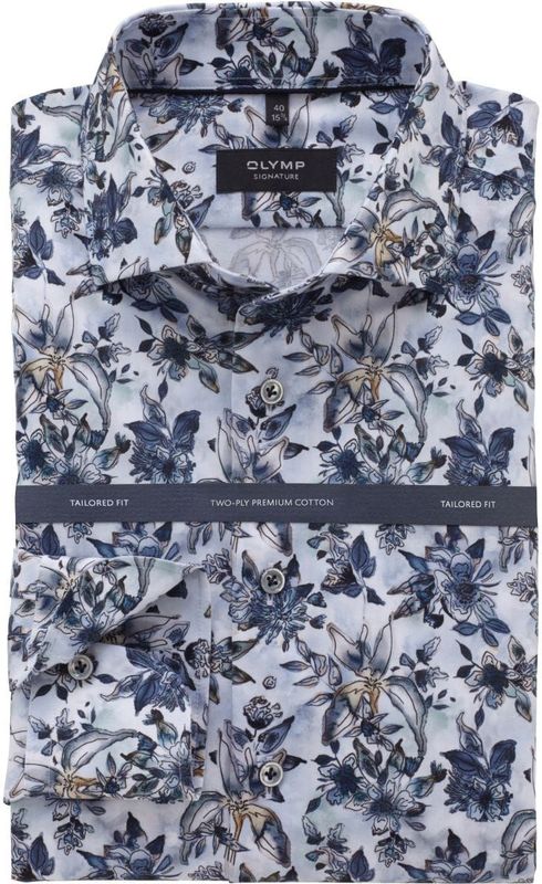 OLYMP SIGNATURE Overhemd blauw, Bedrukt