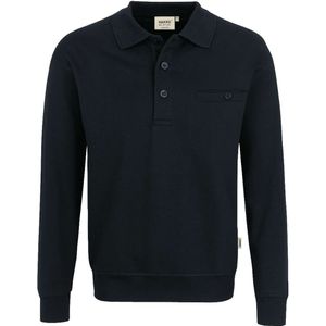 HAKRO 457 Poloshirt lange mouw zwart, Effen