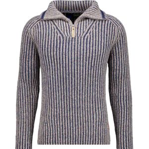 RAGMAN Half-Zip Sweater blauw, Gestreept