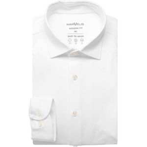 Marvelis Dynamic Flex Modern Fit Jersey shirt wit, Effen