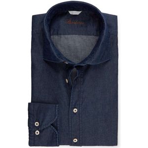 Stenströms Fitted Body Denim shirt donkerblauw, Effen