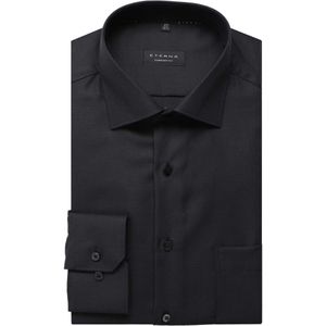 ETERNA Comfort Fit Overhemd antraciet, Gestructureerd