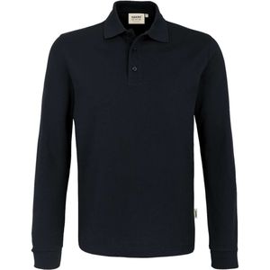 HAKRO 815 Poloshirt lange mouw zwart, Effen