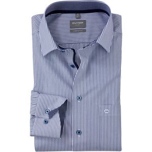 OLYMP Luxor Comfort Fit Overhemd donkerblauw/wit, Gestreept