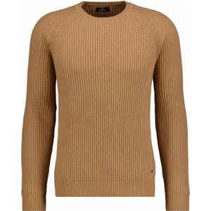 RAGMAN Trui ronde halsbruin, Effen