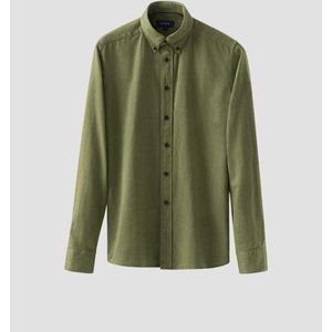 ETON Flanellen Overhemd groen, Effen