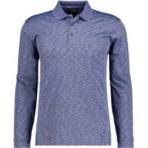 RAGMAN Poloshirt lange mouw blauw, Melange