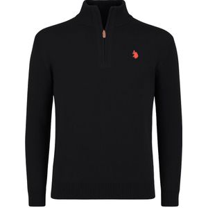 U.S. Polo Assn. Half-Zip Sweater zwart, Effen