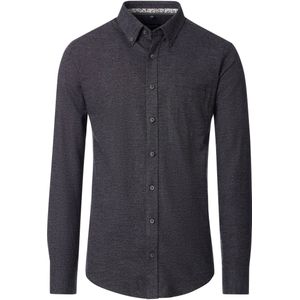 Casa Moda Flanellen Overhemd zwart, Effen