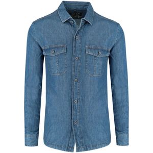 Marvelis Casual Modern Fit Overshirt blauw, Effen