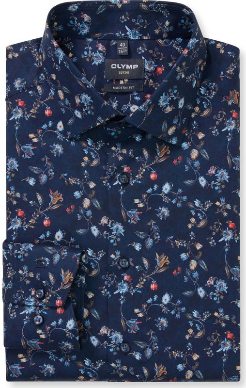 OLYMP Luxor Overhemd marine, Bloemen
