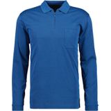 RAGMAN - Poloshirt - Blauw mêlee - Lange Mouwen - Regular Fit