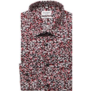 OLYMP Tendenz Modern Fit Overhemd rood/wit, Motief