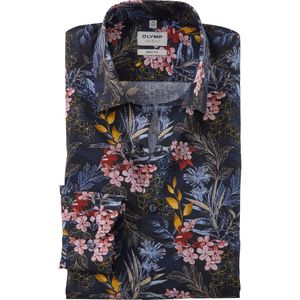 OLYMP - Level Five - Overhemd - Marine - Bedrukt