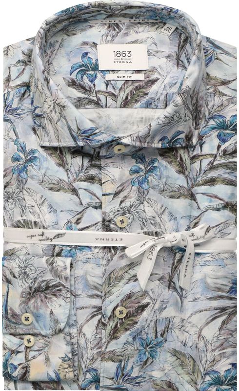 Eterna - Overhemd - Blauw - Slim fit - Lange Mouwen - EASY IRON