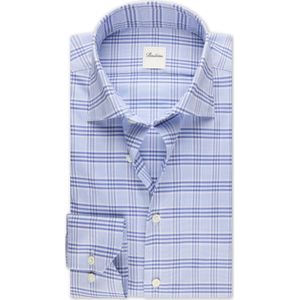 Stenströms Overhemd blauw, Ruit