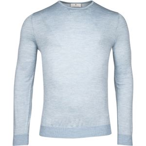 Thomas Maine Trui ronde halslichtblauw, Effen