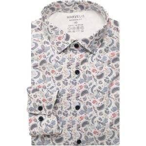 Marvelis Performance Overhemd donkerrood, Bedrukt