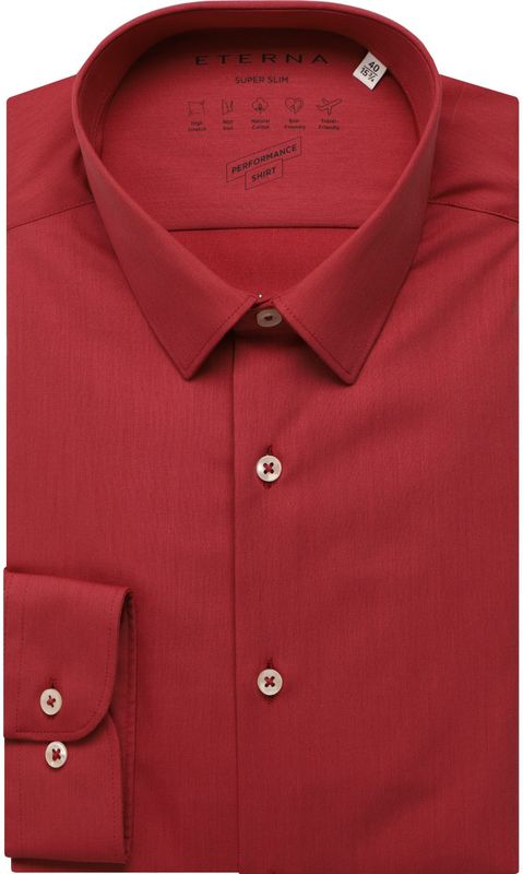 Rusty Red Overhemd - Zonder Borstzak - Knoopsluiting - Strijkvrij