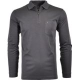 RAGMAN Poloshirt lange mouw antraciet, Effen