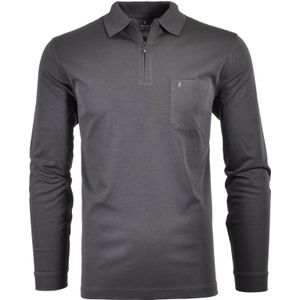 RAGMAN Poloshirt lange mouw antraciet, Effen