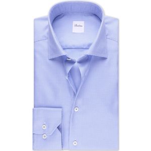 Stenströms Overhemd lichtblauw, Pied De Poule