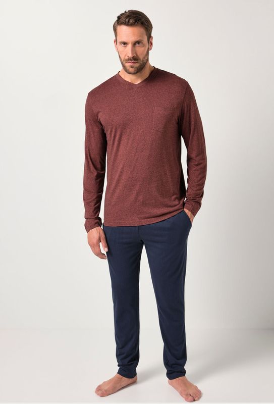 JP1880 pyjama rood/blauw, Gestreept