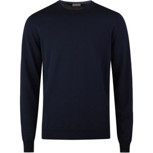 Stenströms Gebreide trui ronde halsdonkerblauw, Effen