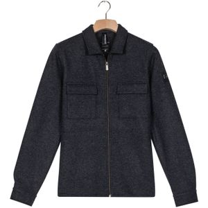 Giordano Carissio Overshirt blauw, Effen