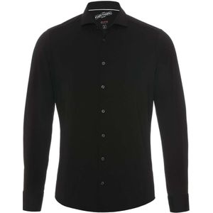 Pure Functional Slim Fit Jersey shirt zwart, Effen