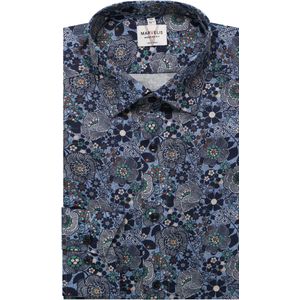 Marvelis Overhemd blauw, Bloemen
