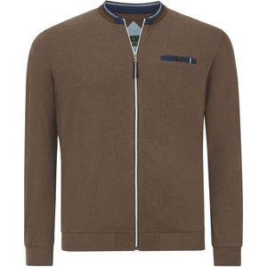 Charles Colby Sweatjacket bruin, Effen
