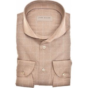 John Miller Overhemd bruin, Ruit