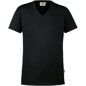 HAKRO Regular Fit T-Shirt V-hals zwart, Effen