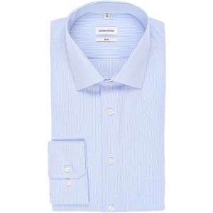 Seidensticker Slim Fit Overhemd blauw/wit, Gestreept