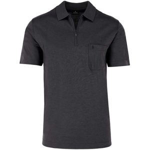 RAGMAN - Softknit Polo Shirt - Antraciet - Korte Mouw