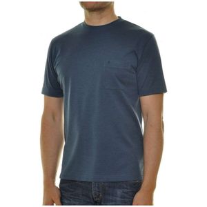 RAGMAN Softknit Regular Fit T-Shirt ronde hals azuurblauw, Effen