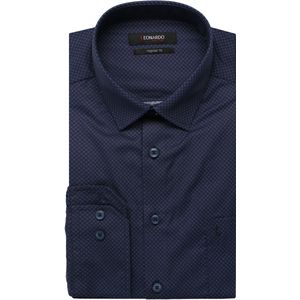 Leonardo by Jupiter Overhemd donkerblauw, Motief