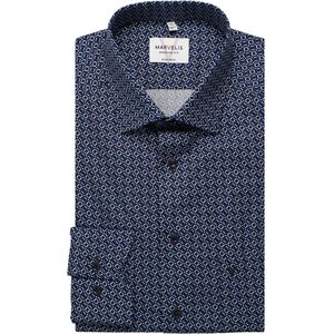Marvelis Overhemd marine, Bedrukt