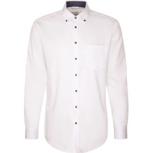 Seidensticker - Regular Fit - Herenoverhemd - Wit - 100% Katoen, Strijkvrij, Button-Down-Kraag