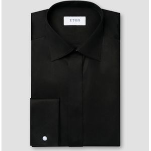 Eton - Solid Signature Twill Shirt - Overhemd - Zwart - Katoen