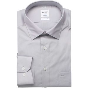 OLYMP Tendenz Overhemd zilvergrijs, Effen