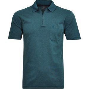 RAGMAN Softknit Polo shirt Korte mouw donkergroen