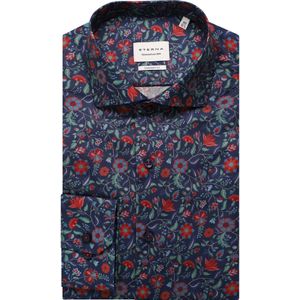 Donkerblauw Overhemd - Knoopsluiting - Kentkraag - Strijkvrij