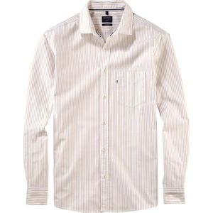 OLYMP Casual Overhemd beige, Gestreept