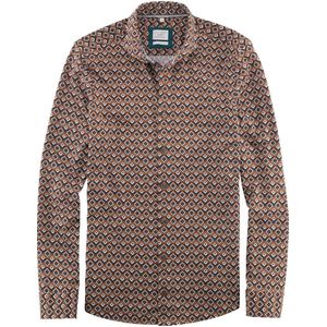 OLYMP Level Five Smart Casual Overhemd bruin, Motief