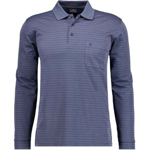 RAGMAN Poloshirt lange mouw blauw, Gestreept