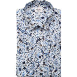 Marvelis Overhemd blauw, Bedrukt
