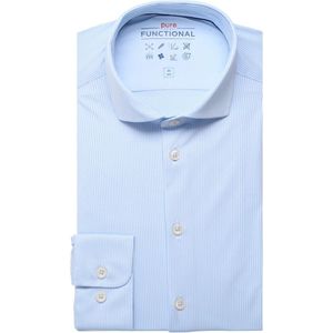 Pure Functional Slim Fit Jersey shirt lichtblauw/wit, Motief